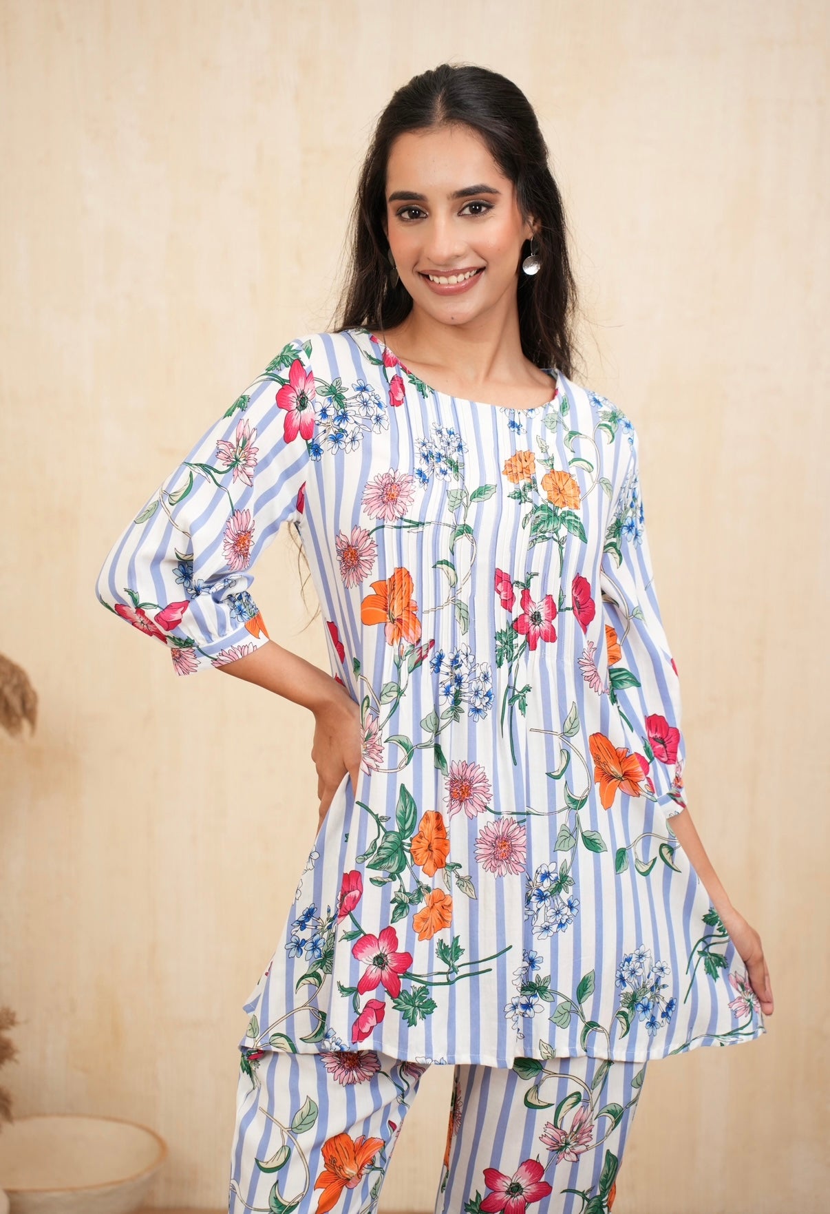 Blooming Petal Stripes Co-ord Set