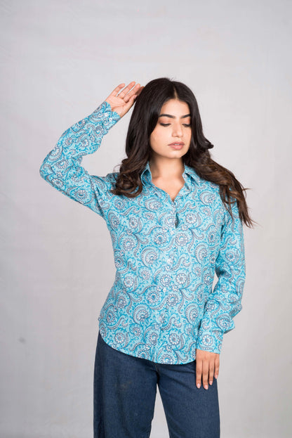 Blue Printed Shirt