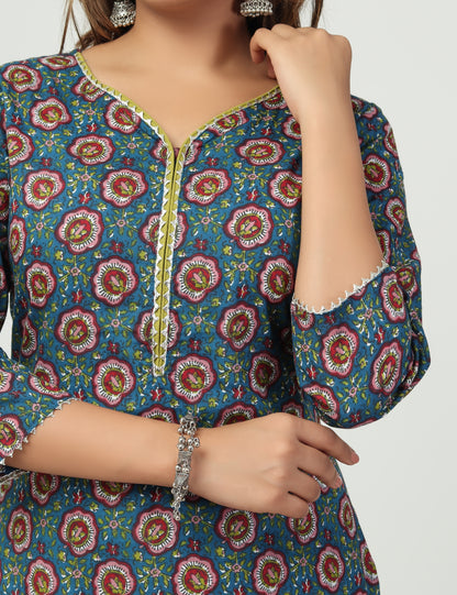 Ethnic beza 2piece suit (Blue)