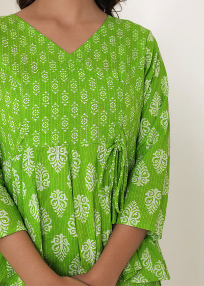 Green Angarakha Top Pant set