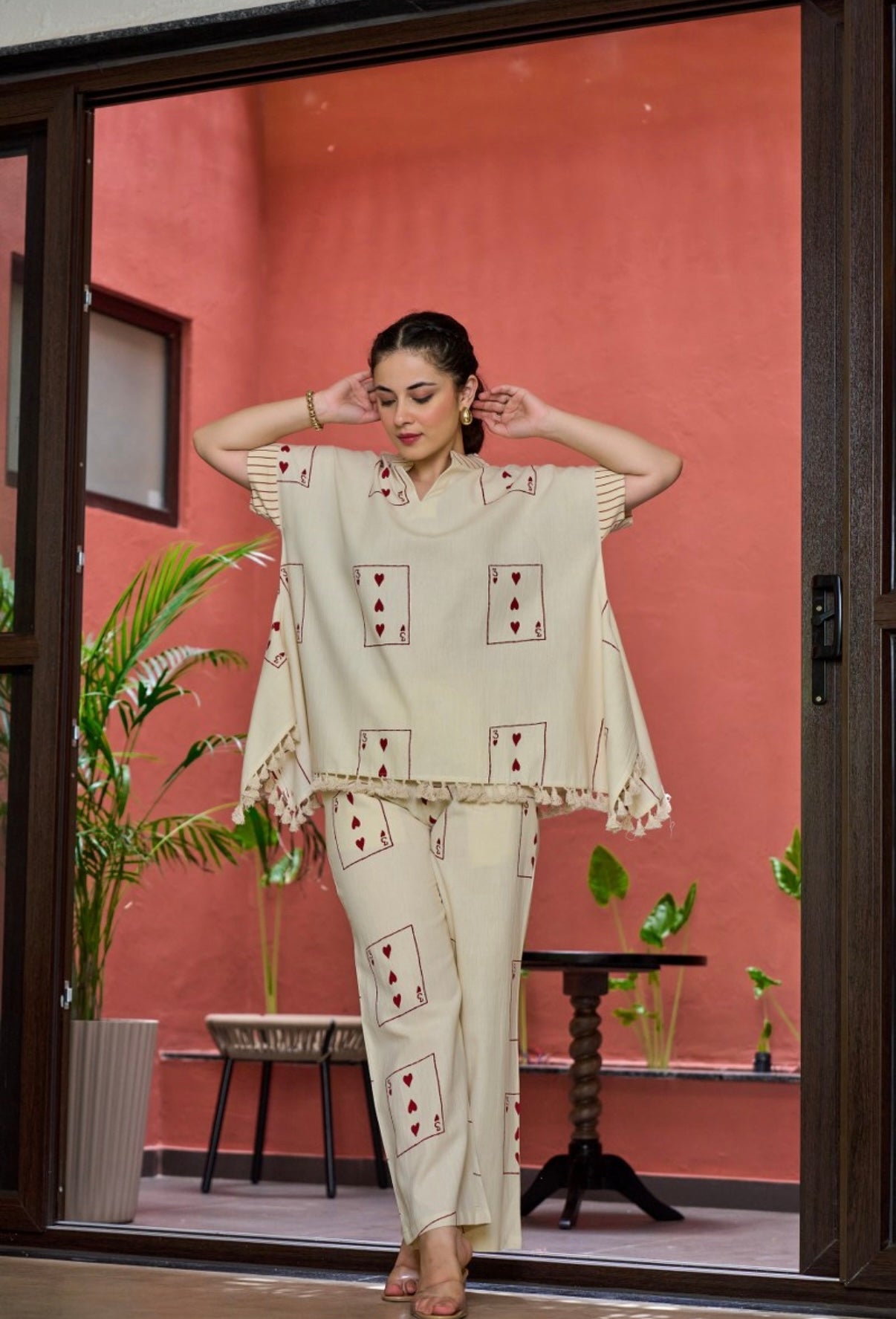 Hearts & Play Hand Embroidered Cotton Coord Set