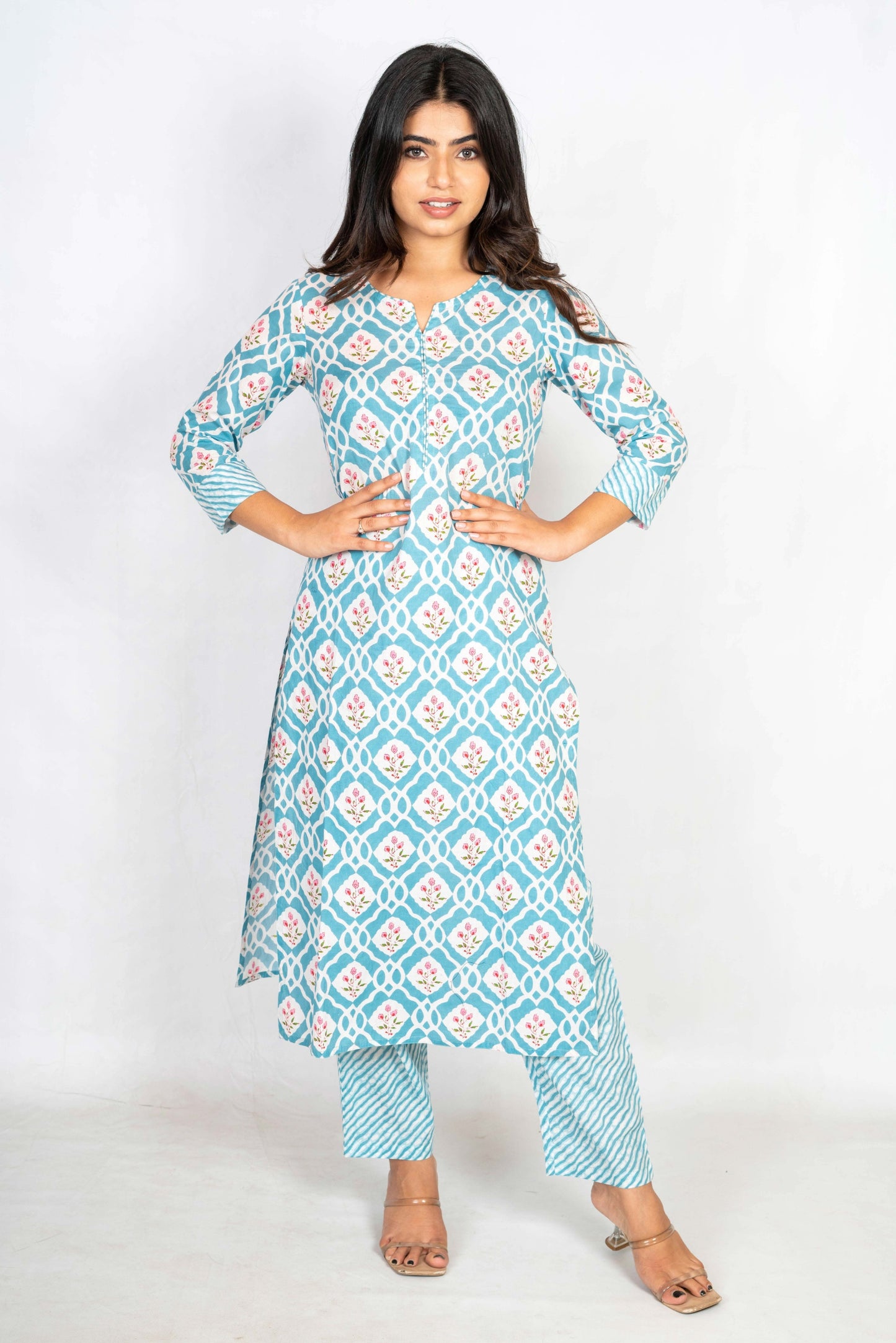 Sky Blue Kurta Pant Set