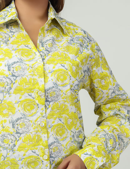 Yellow Floral Printed Shirt