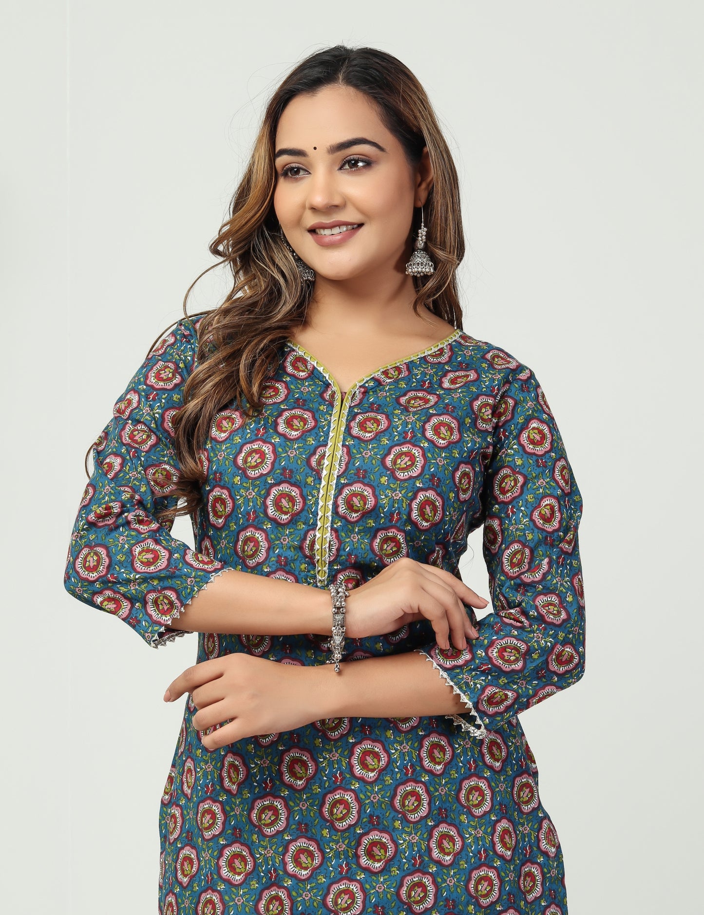 Ethnic beza 2piece suit (Blue)