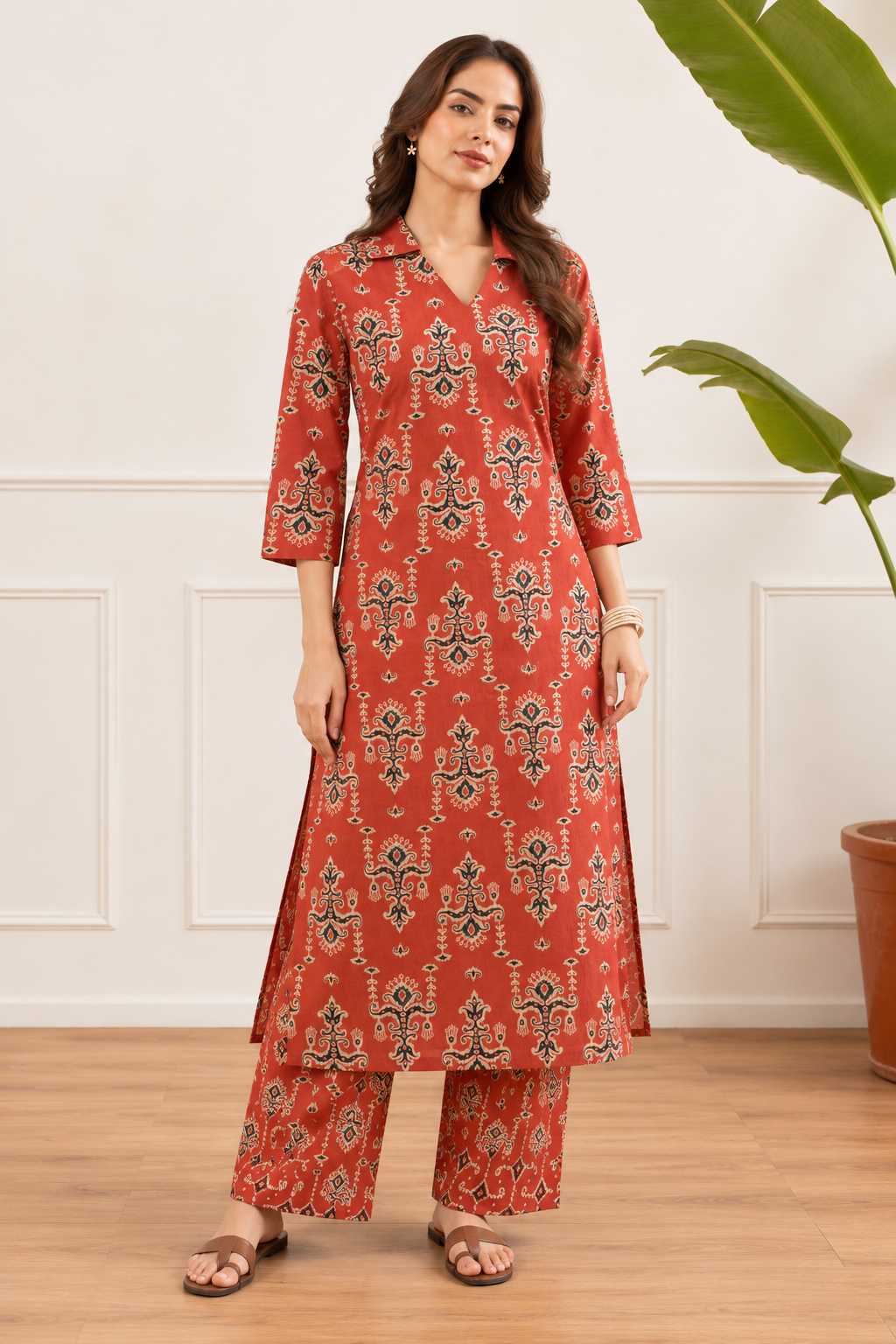 Rustic motif charm kurta set