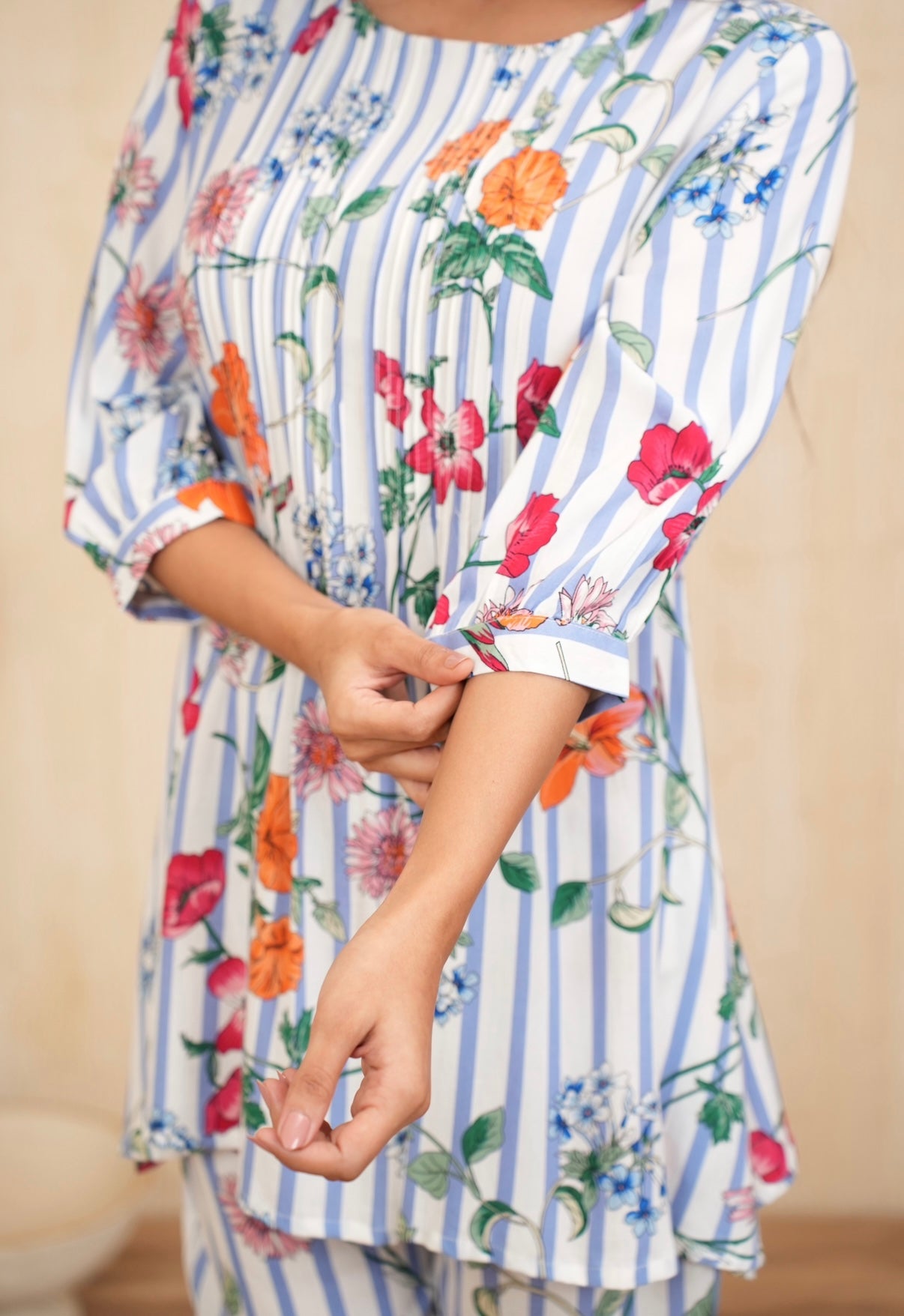 Blooming Petal Stripes Co-ord Set