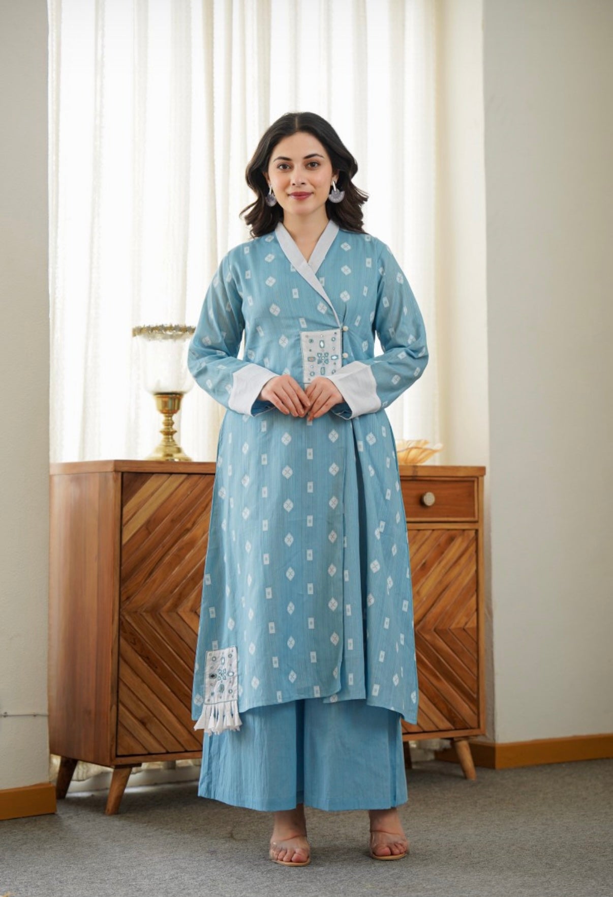 Aqua Grace Embroidered Kurta Set
