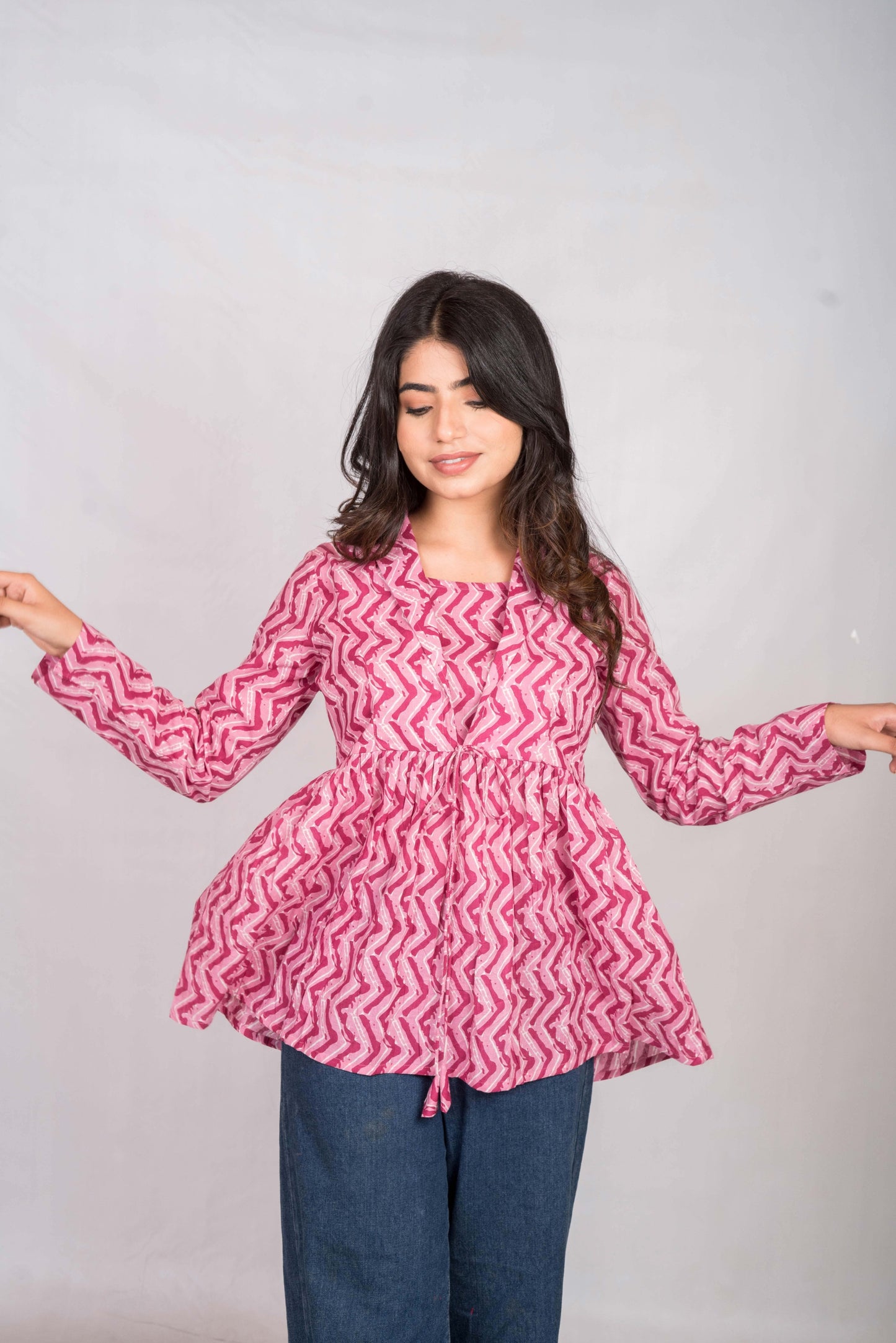 Pink Short kurti Angarakha