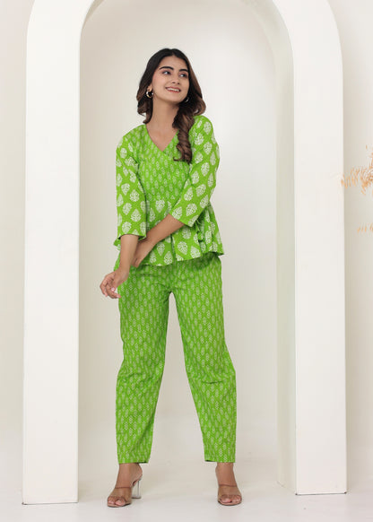 Green Angarakha Top Pant set