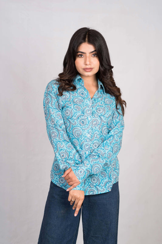 Blue Printed Shirt