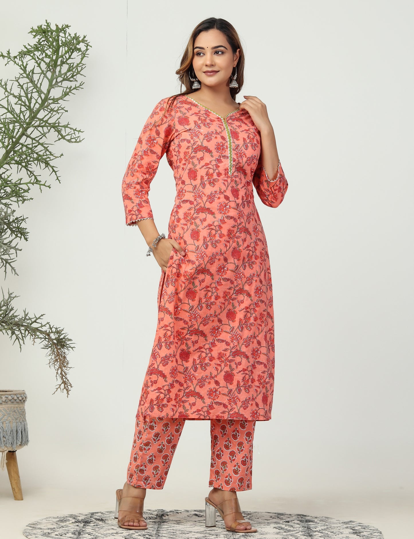 Ethnic beza 2piece suit (Orange)