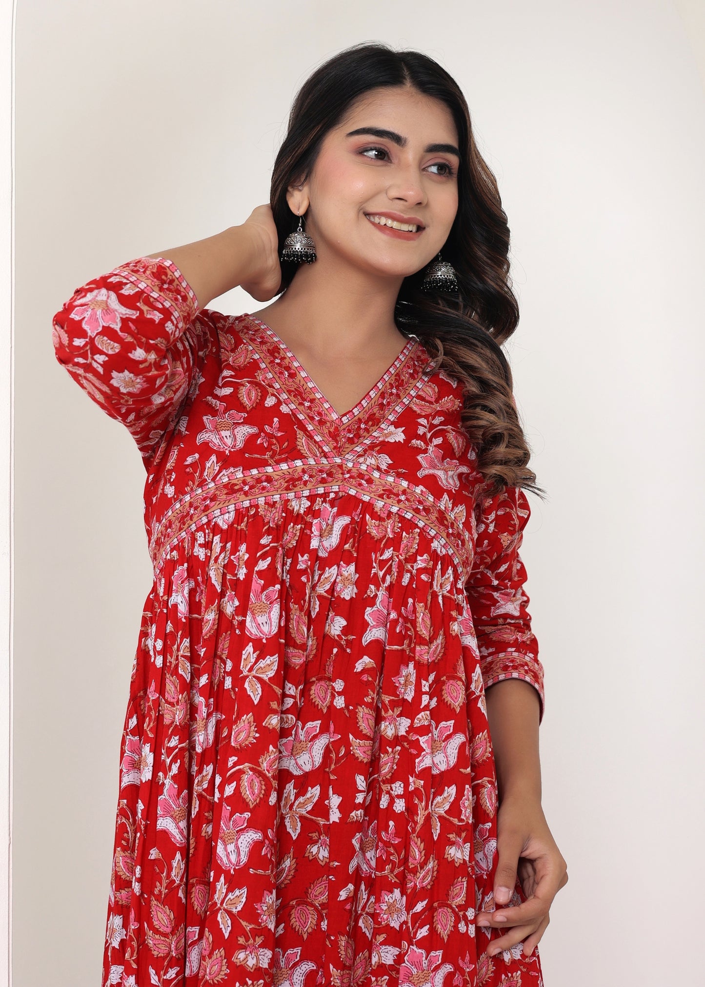 Aliya Cut in Red floral print