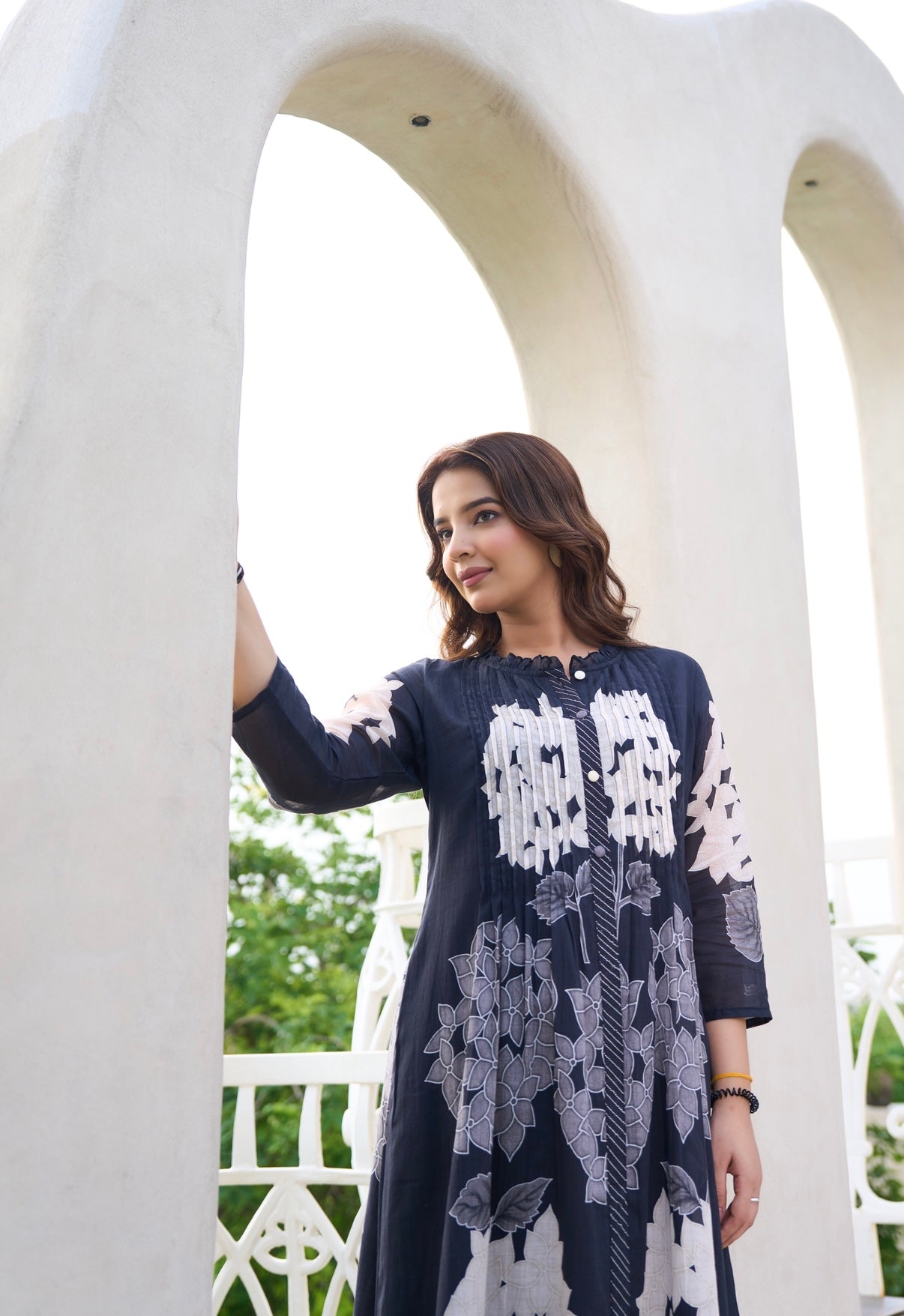 Midnight Bloom Mal Cotton Kurta Set