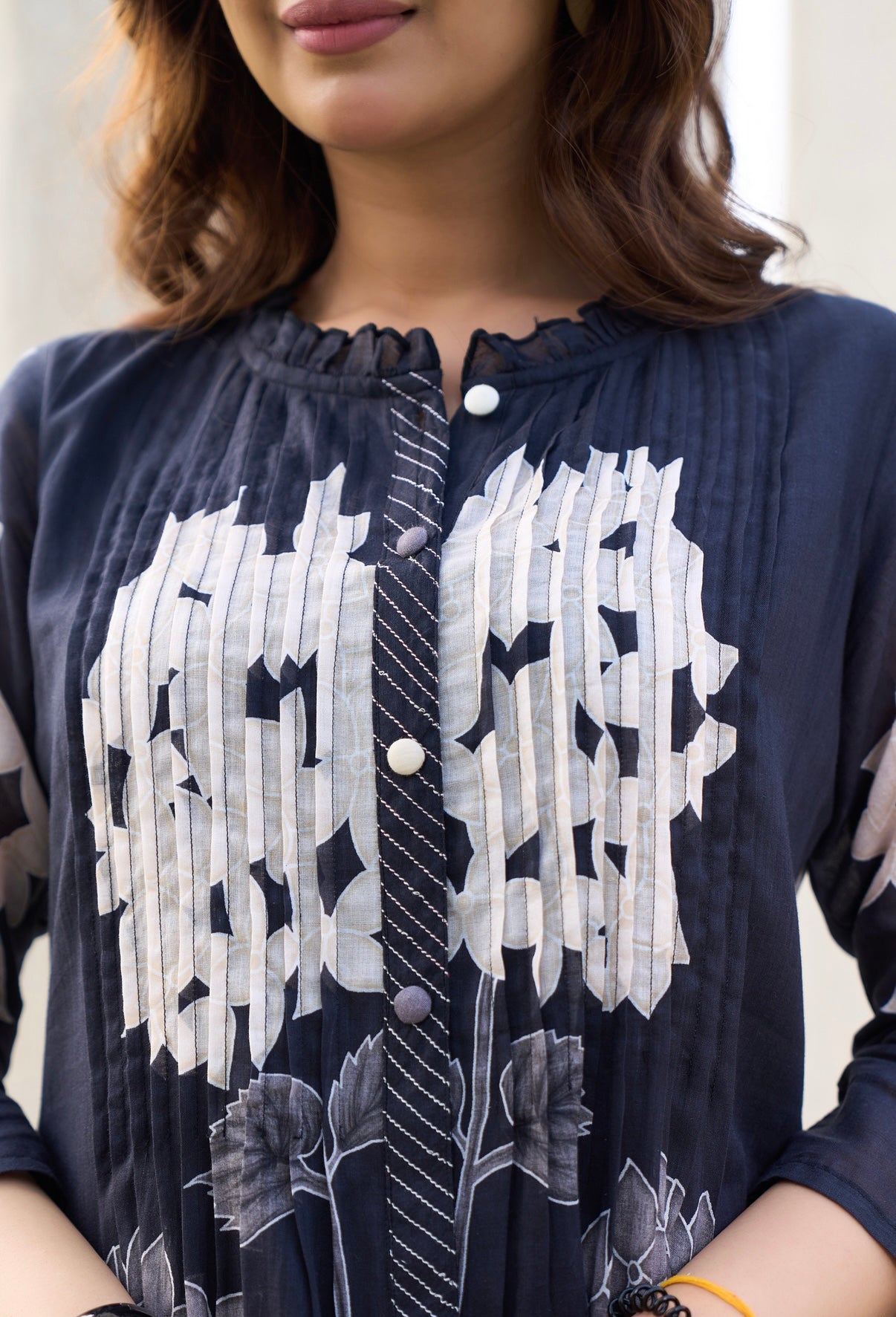 Midnight Bloom Mal Cotton Kurta Set