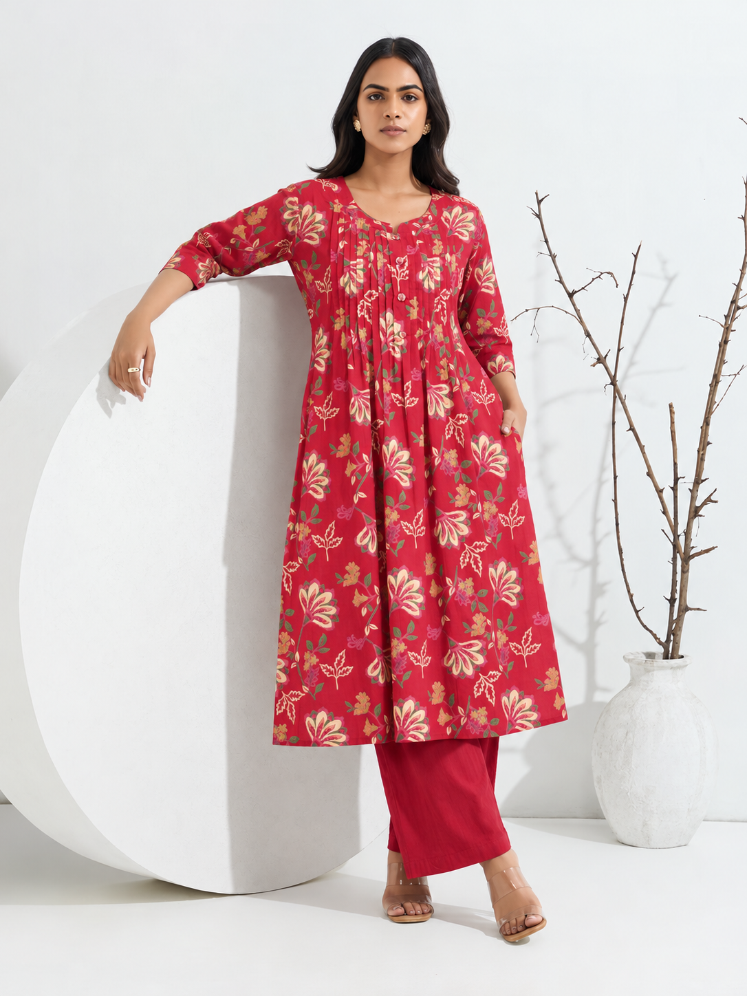 Crimson petal muse kurta set