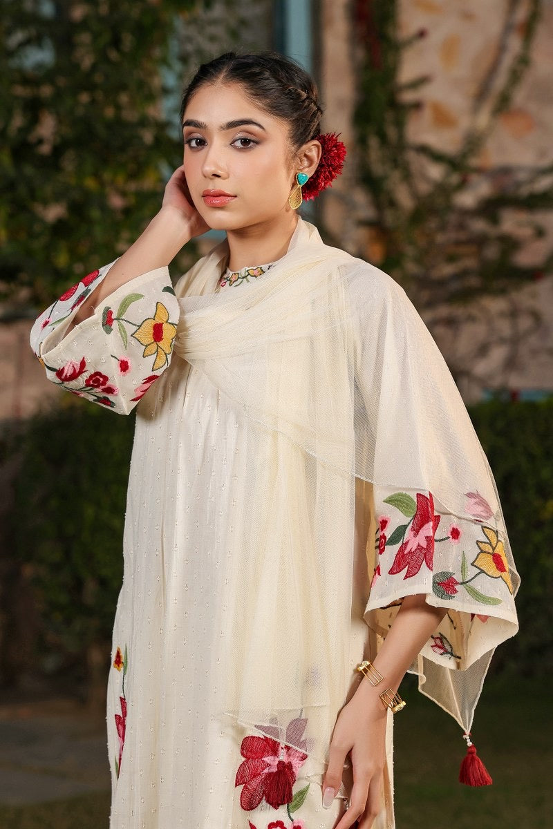 Vedika Cotton Fooral Embroidered Suit Set