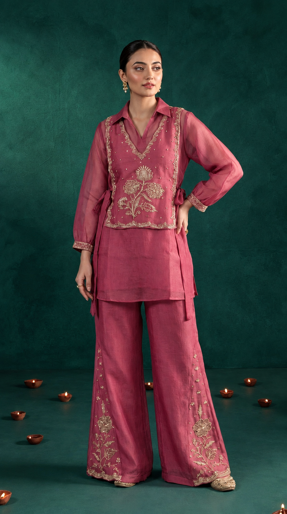 Regal blush luxe floral co-ord set
