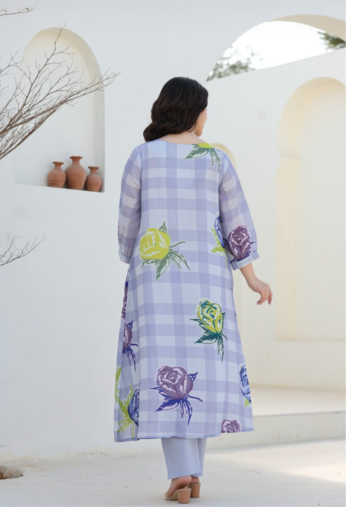 URBAN BLOSSOM FLORAL COTTON KURTA SET