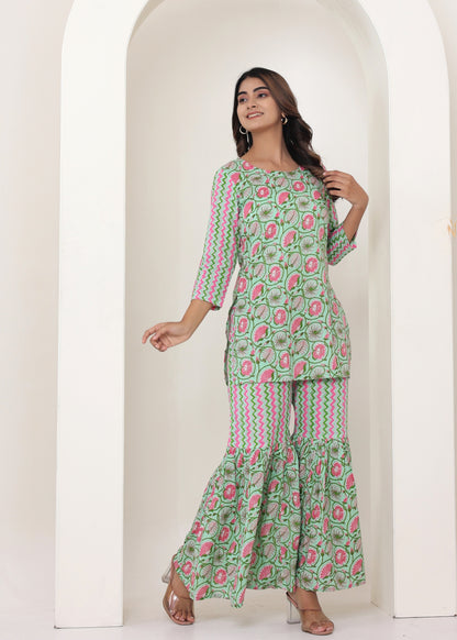 Pista Green Sharaara Set