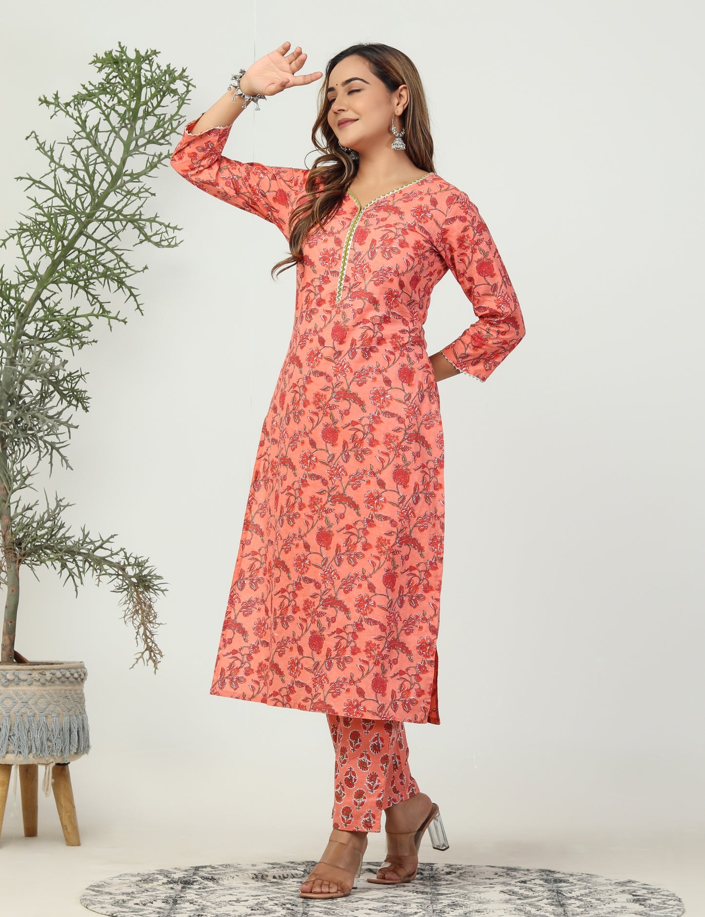 Ethnic beza 2piece suit (Orange)