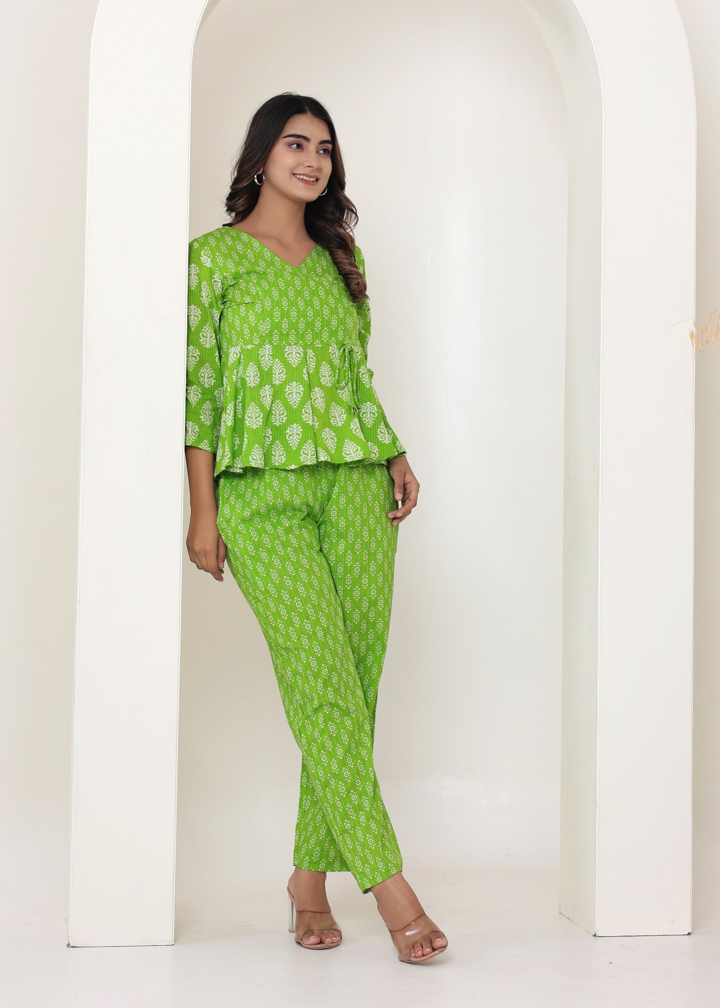 Green Angarakha Top Pant set