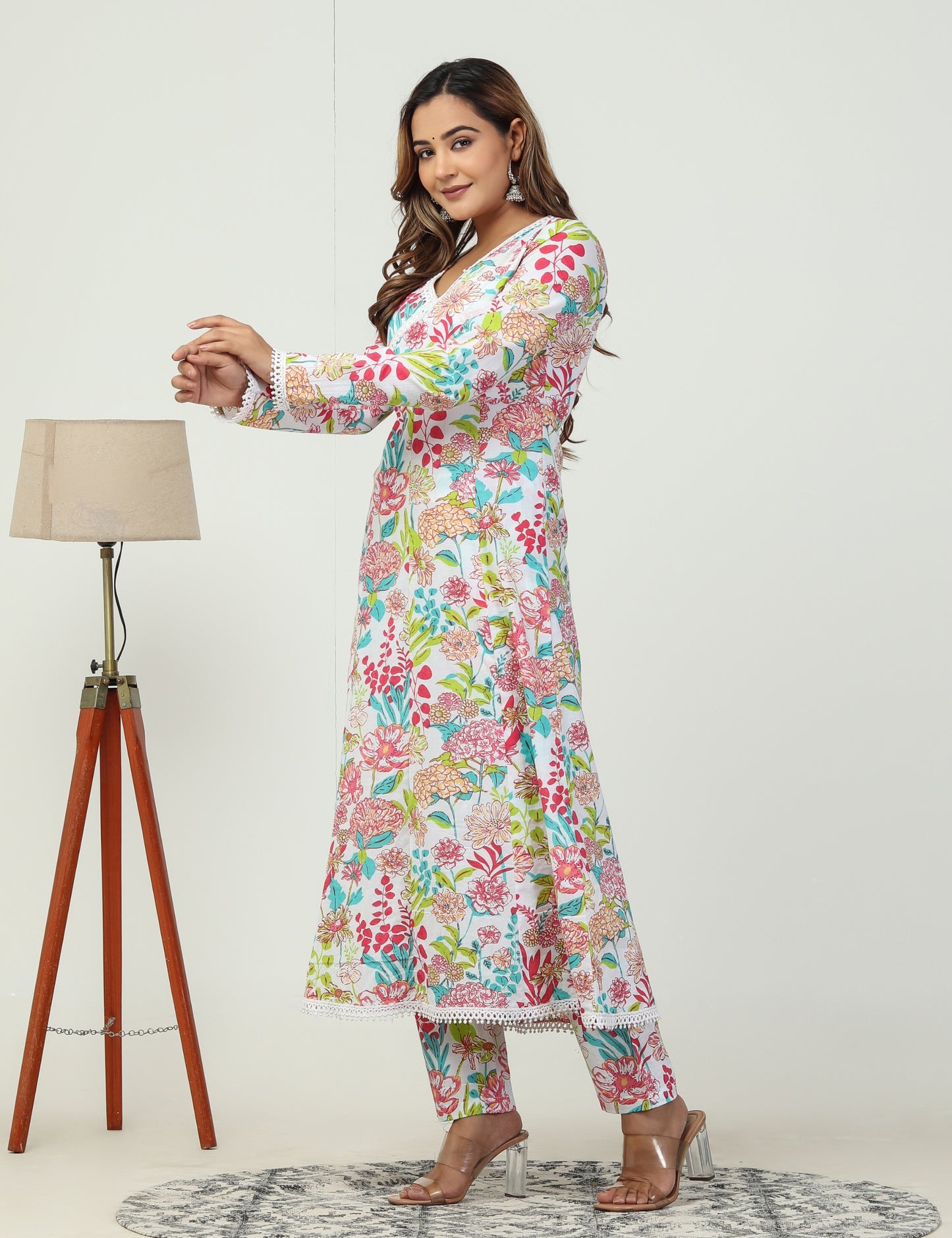 Anarkali floral suit set