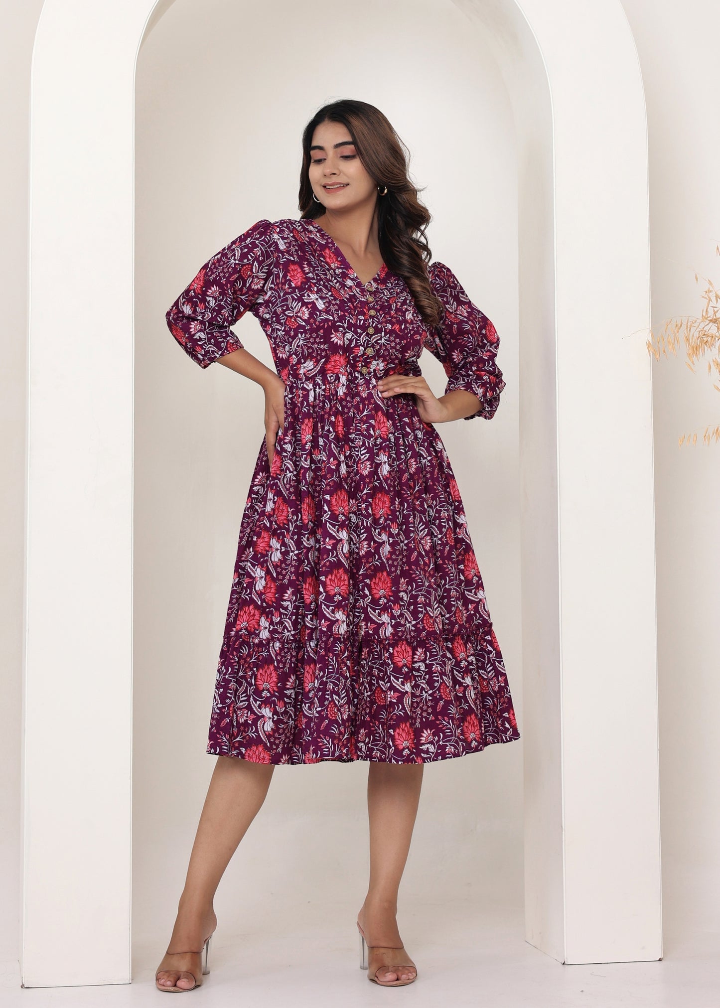 Purple Floral Middhi Dress