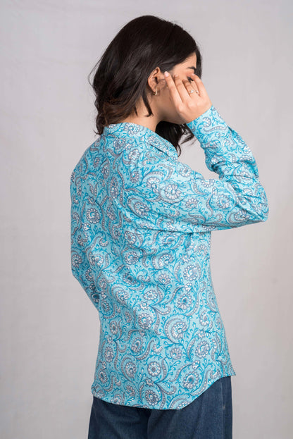 Blue Printed Shirt