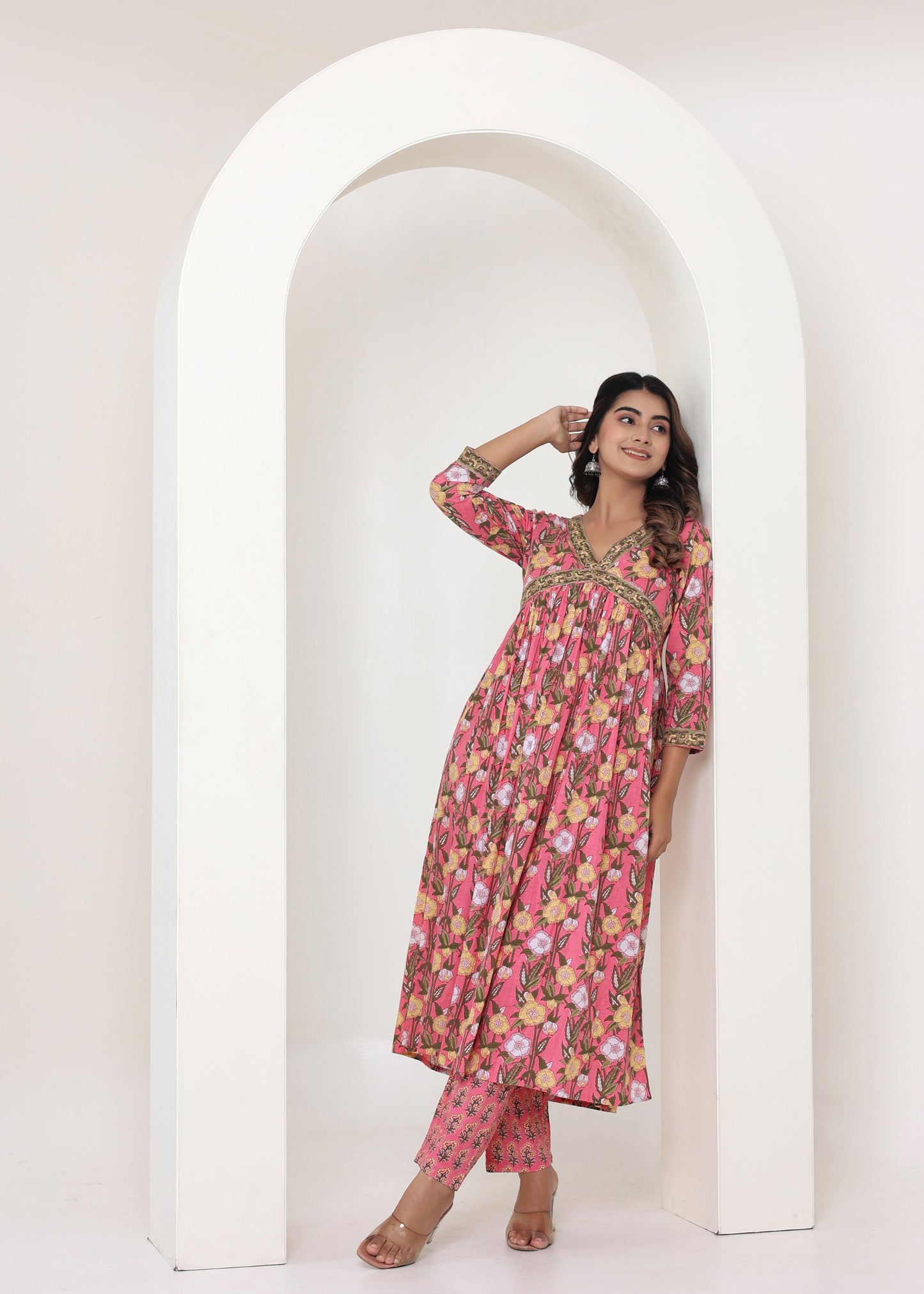 Aliya Cut in Peach floral print