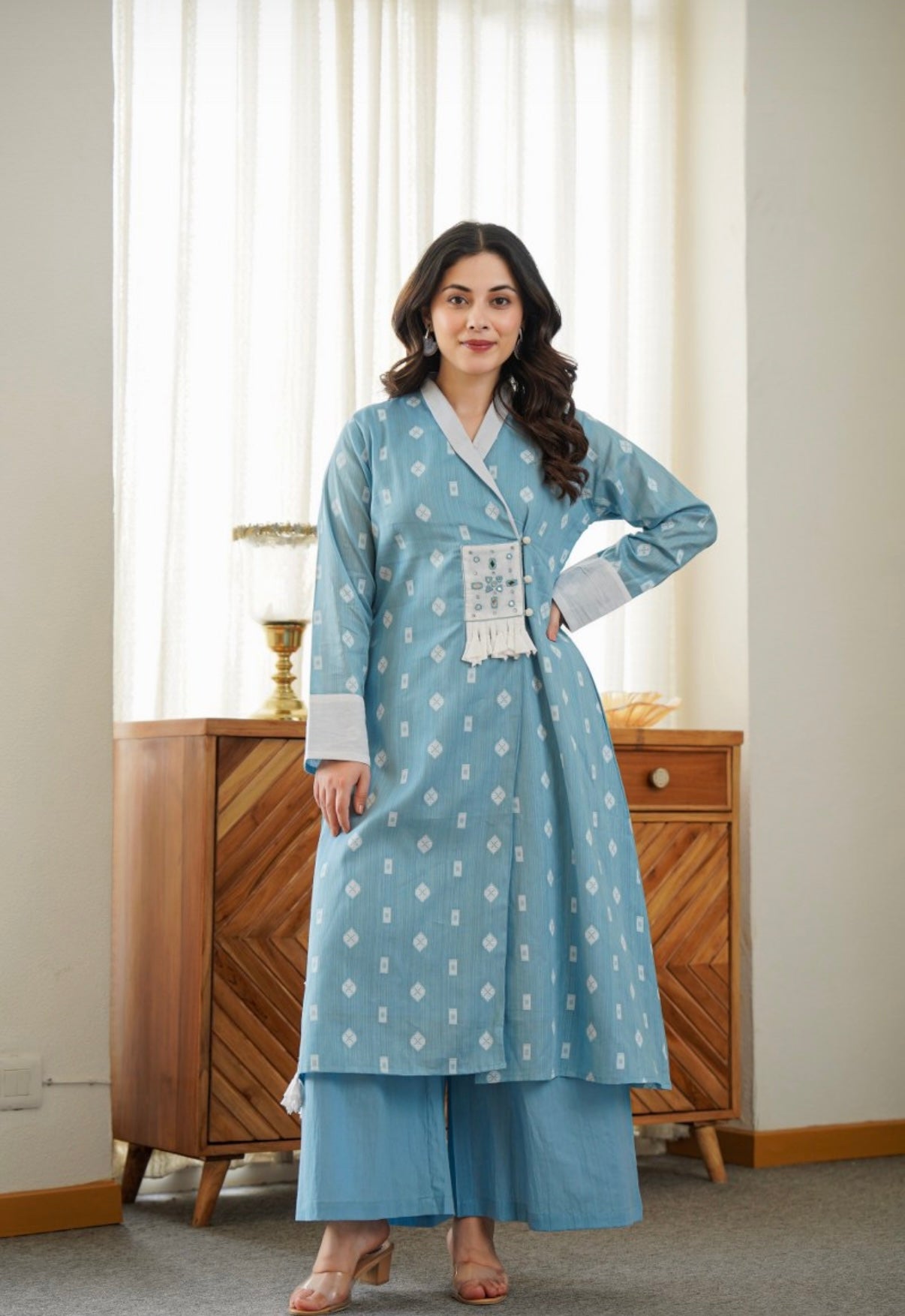Aqua Grace Embroidered Kurta Set