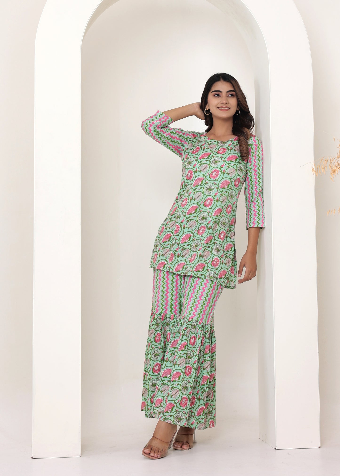 Pista Green Sharaara Set