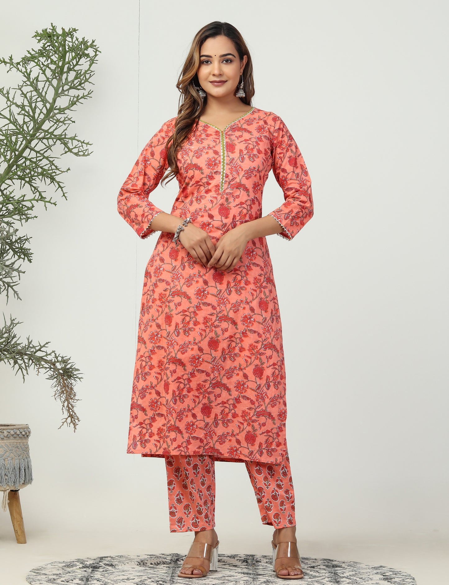 Ethnic beza 2piece suit (Orange)