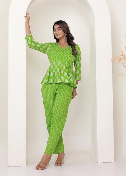 Green Angarakha Top Pant set