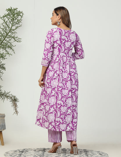 Purple Aliya Cut in floral print