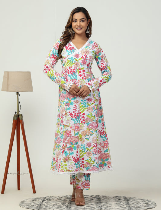 Anarkali floral suit set