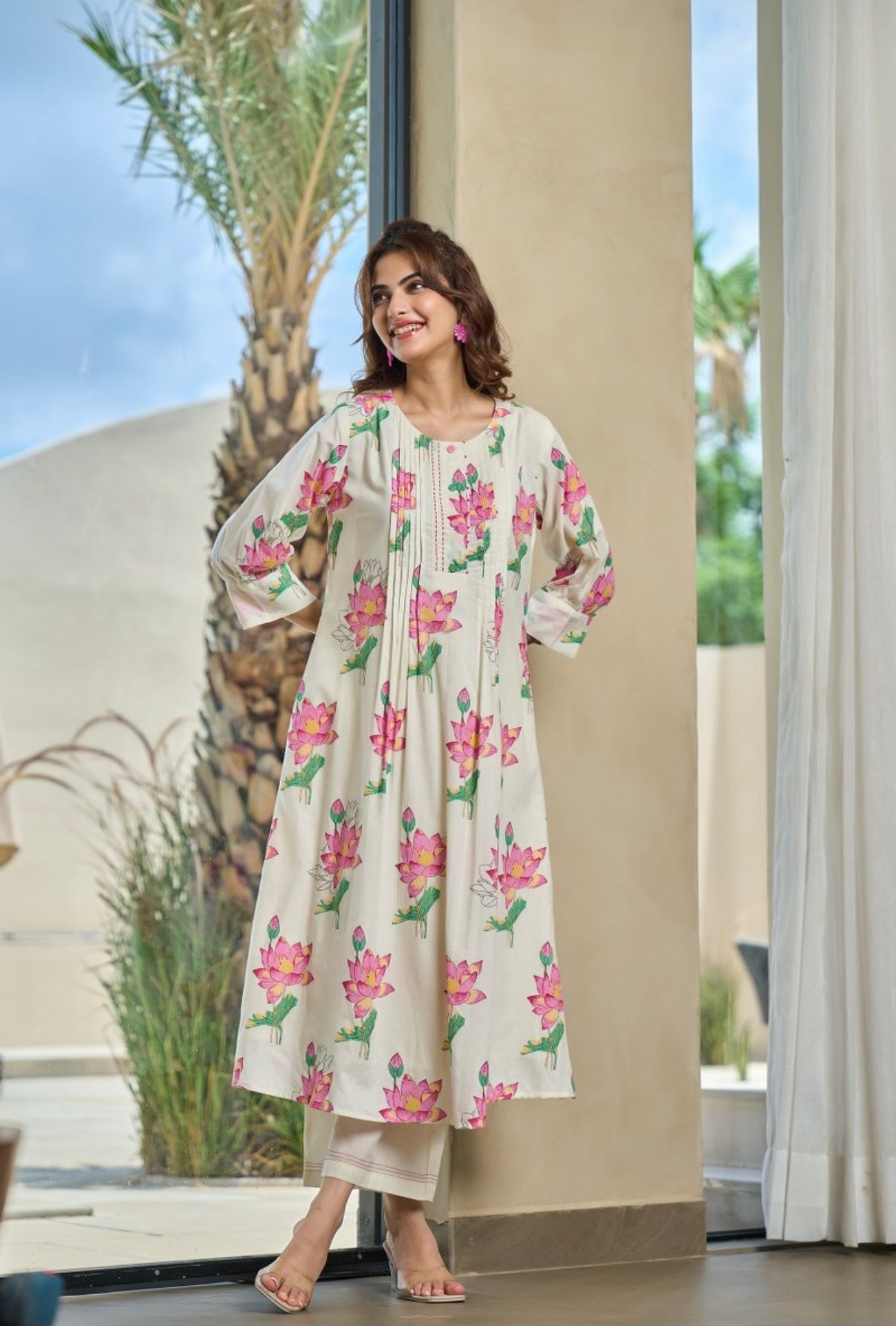 Blush Lotus Garden Kurta Set