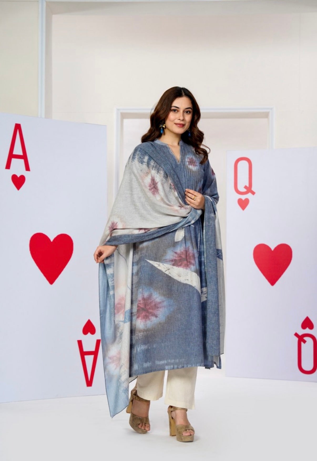 Indira Soft Indigo Art Cotton Kurta Set With Duppata