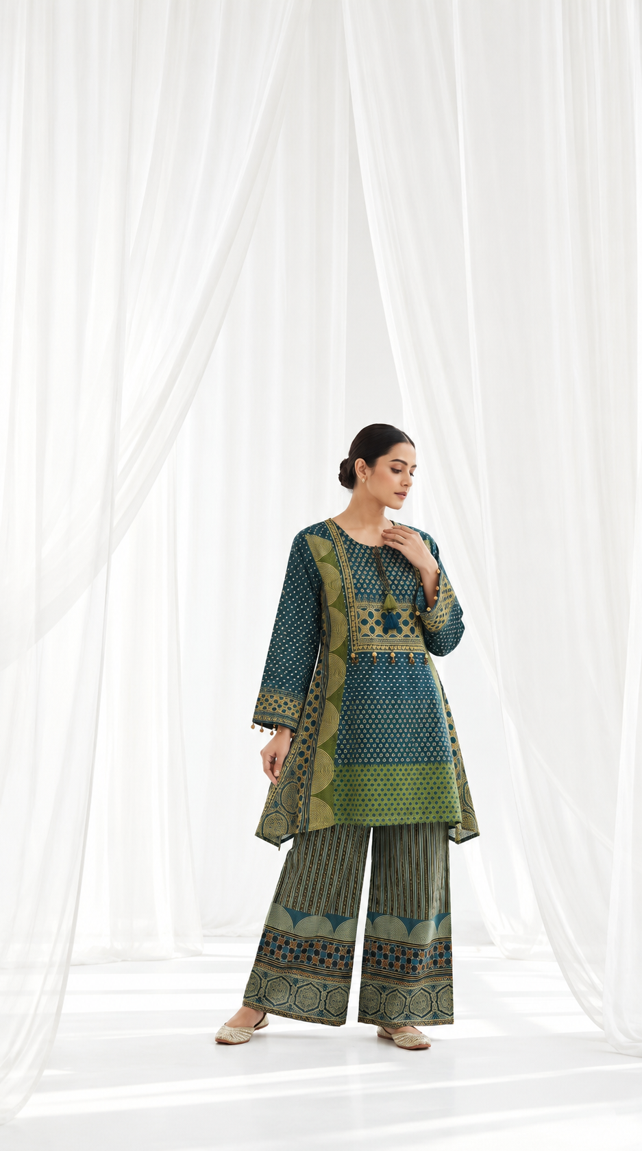 Moss garden heritage embroidered kurta set