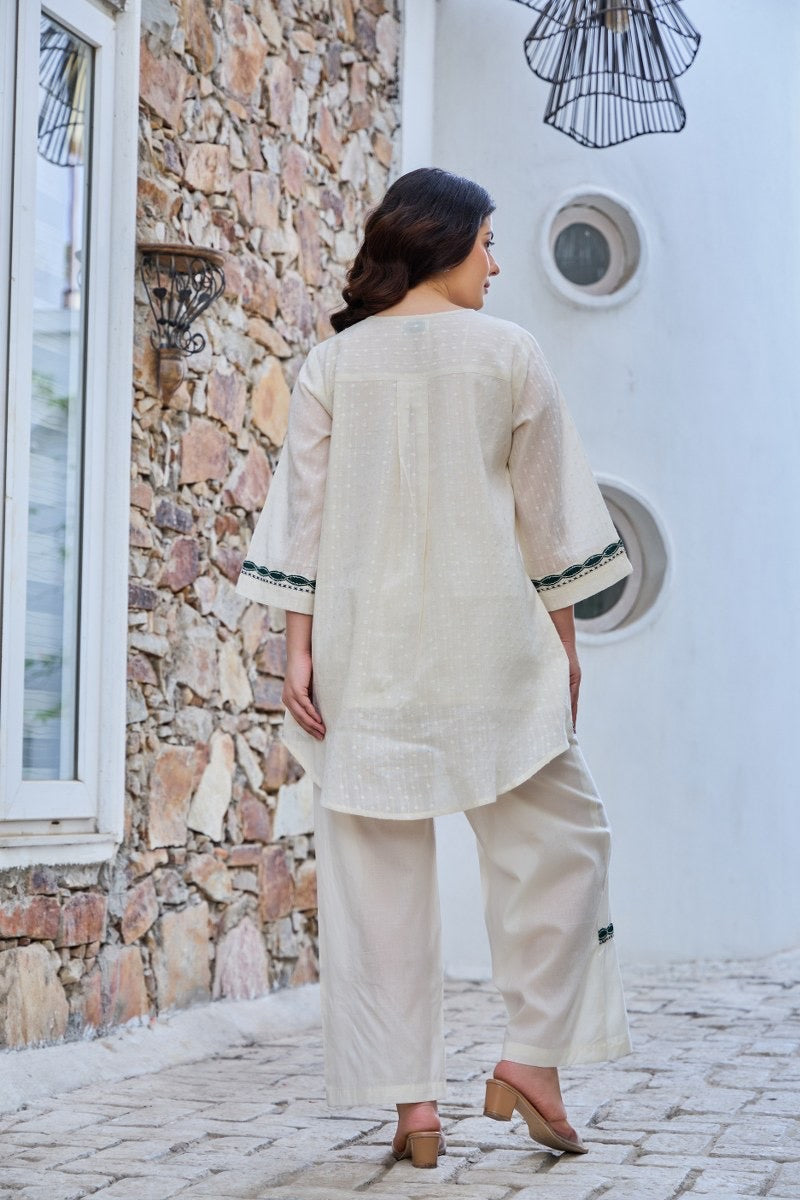 Wings Of Elegance Cotton Embroidered Coord Set