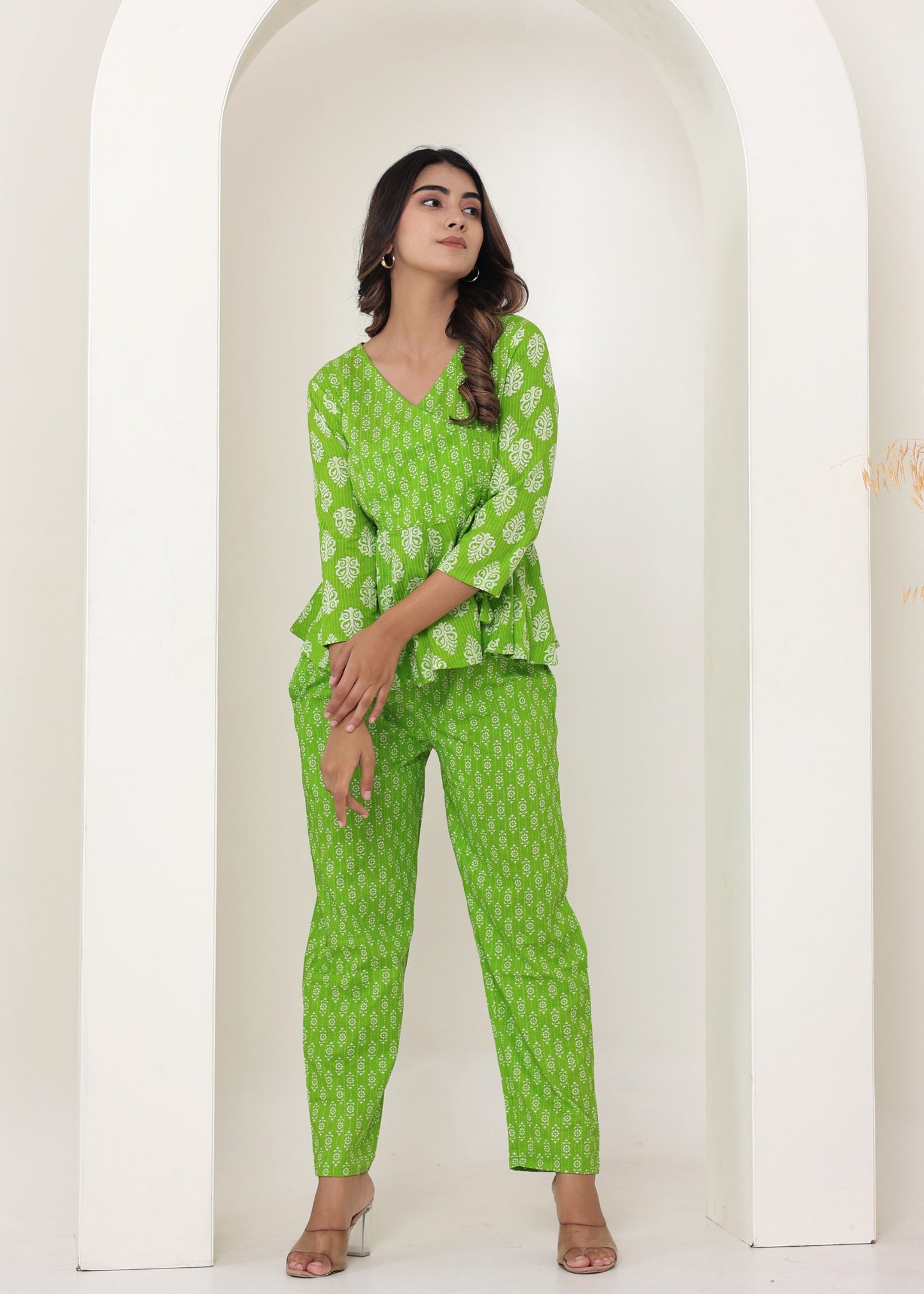 Green Angarakha Top Pant set