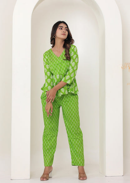 Green Angarakha Top Pant set