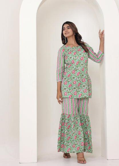 Pista Green Sharaara Set