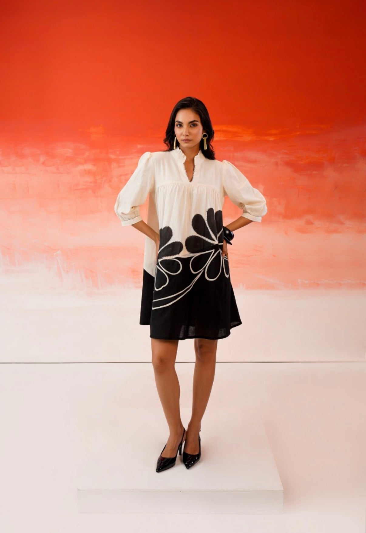 Monochrome Muse Shift Dress