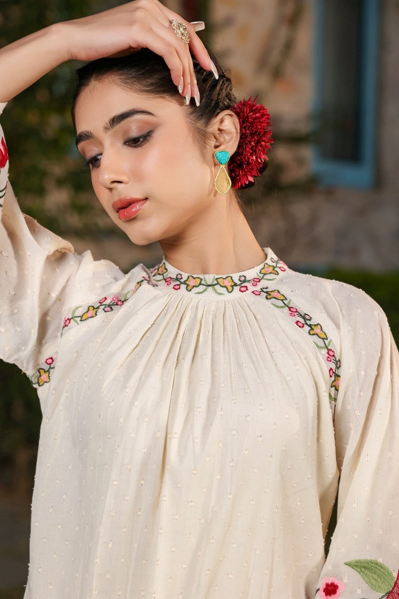 Vedika Cotton Fooral Embroidered Suit Set