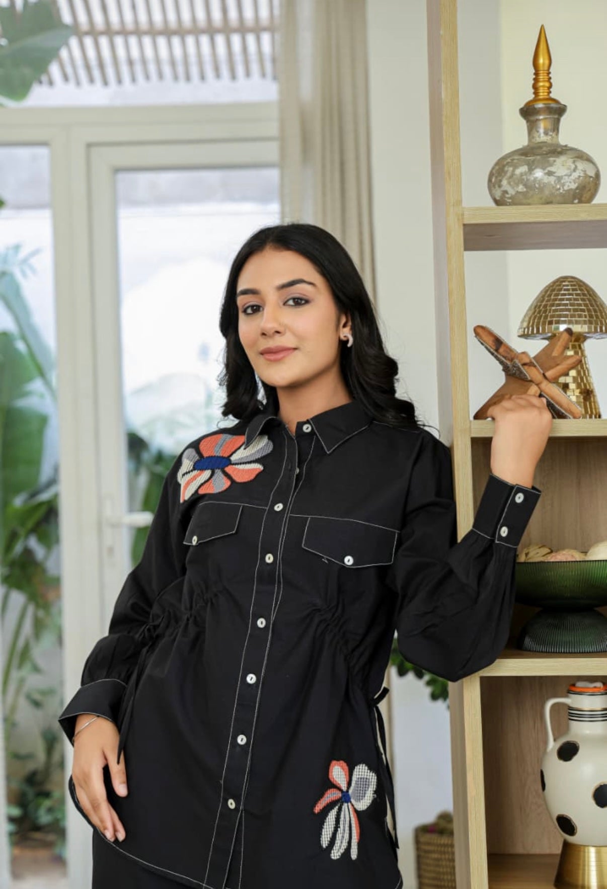 Urban Bloom Embroidered Cotton Coord Set