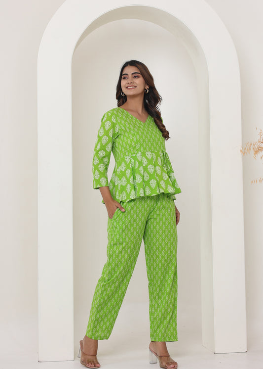 Green Angarakha Top Pant set