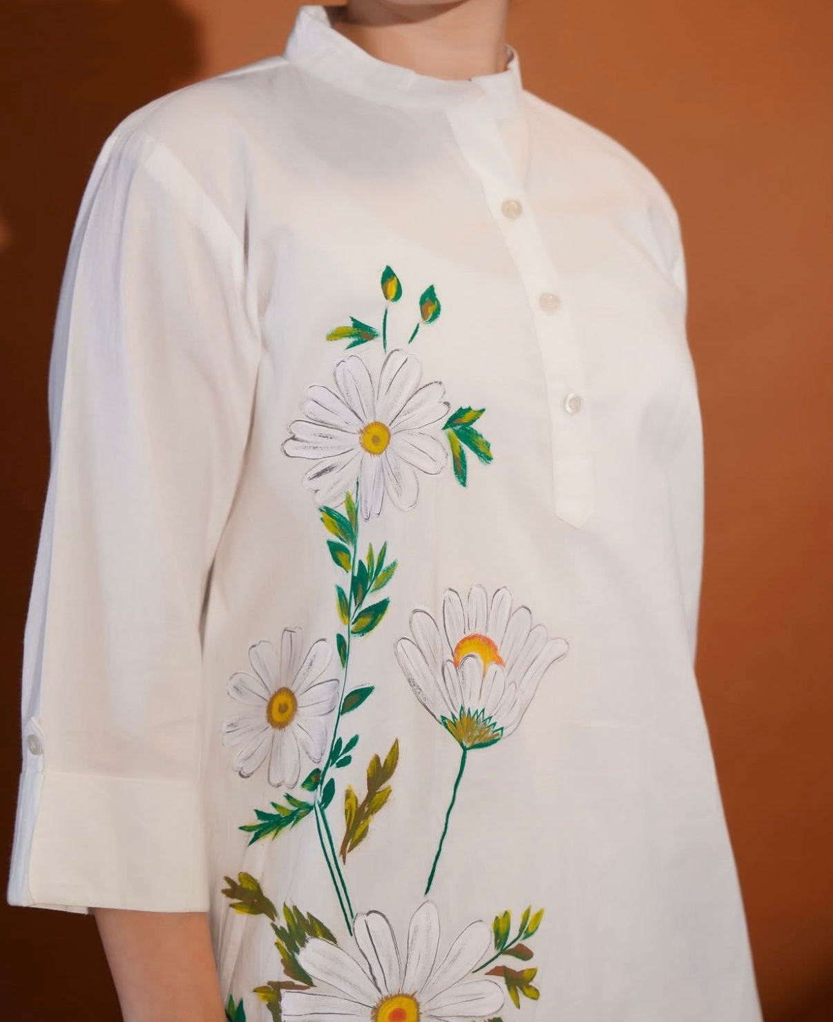 Floral Hand Painted Short Kurta