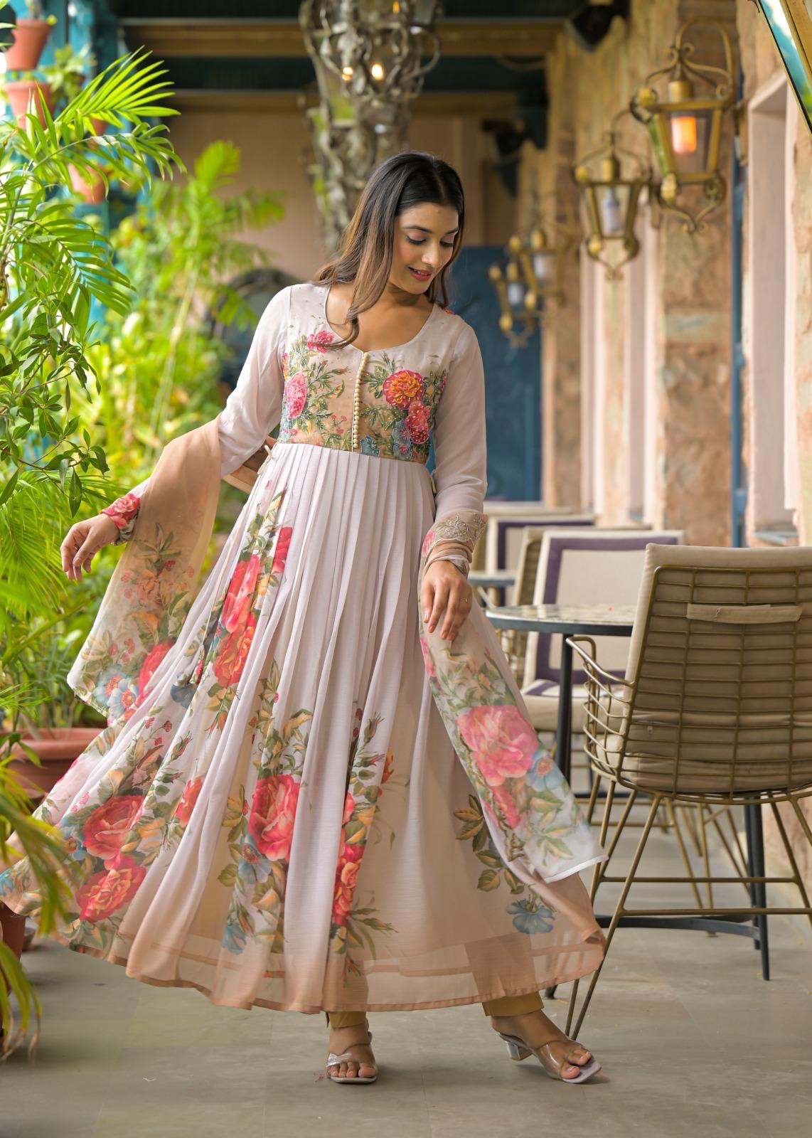 Rasa Floral Embroidered Anarkali Suit Set