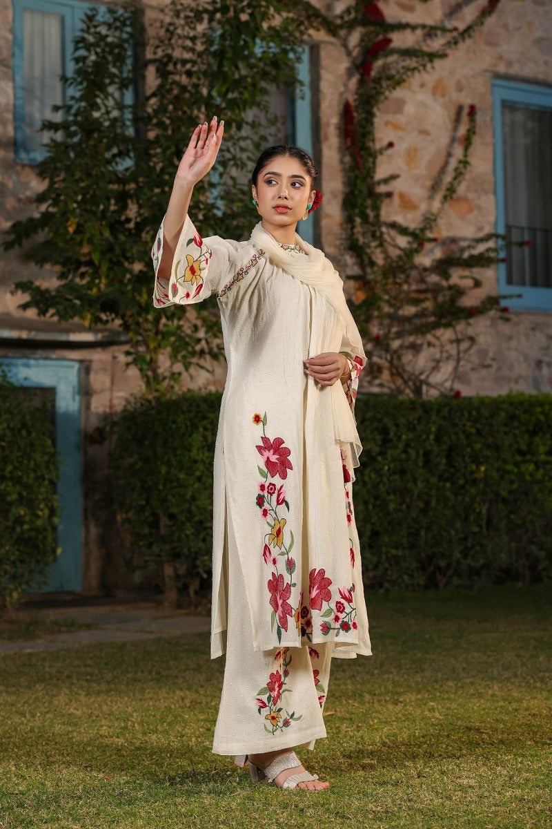 Vedika Cotton Fooral Embroidered Suit Set