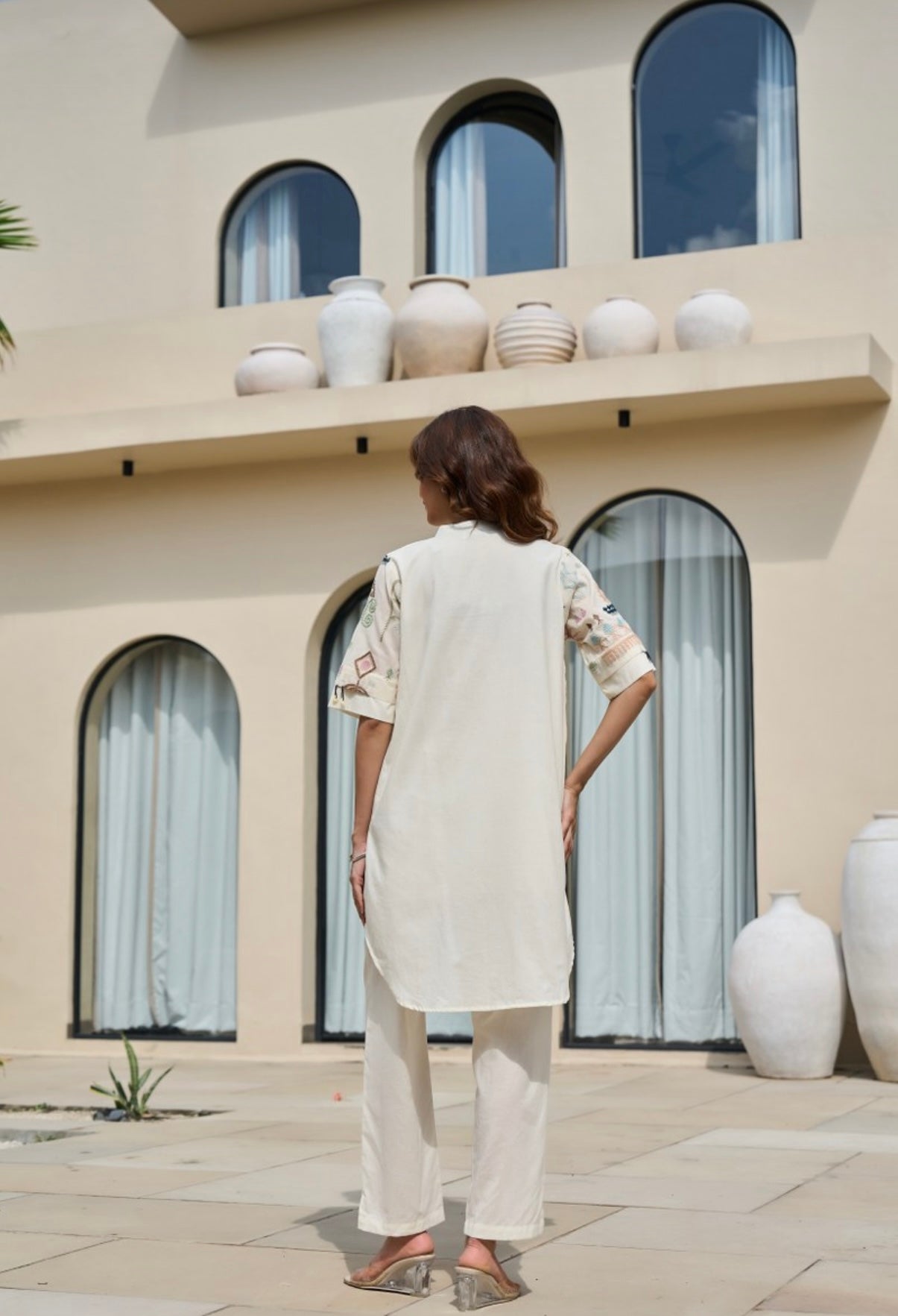 Classic Cream Embroidered Co-ord Set